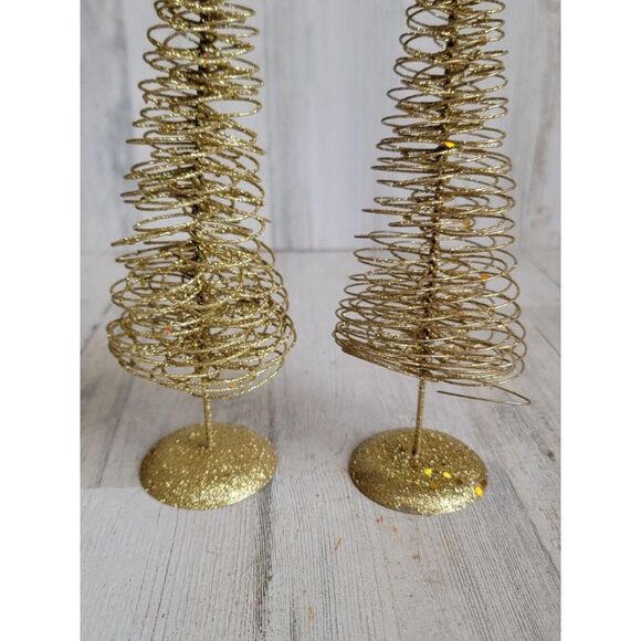 Golden tree glitter star pine xmas Home decor metal - Picture 4 of 9